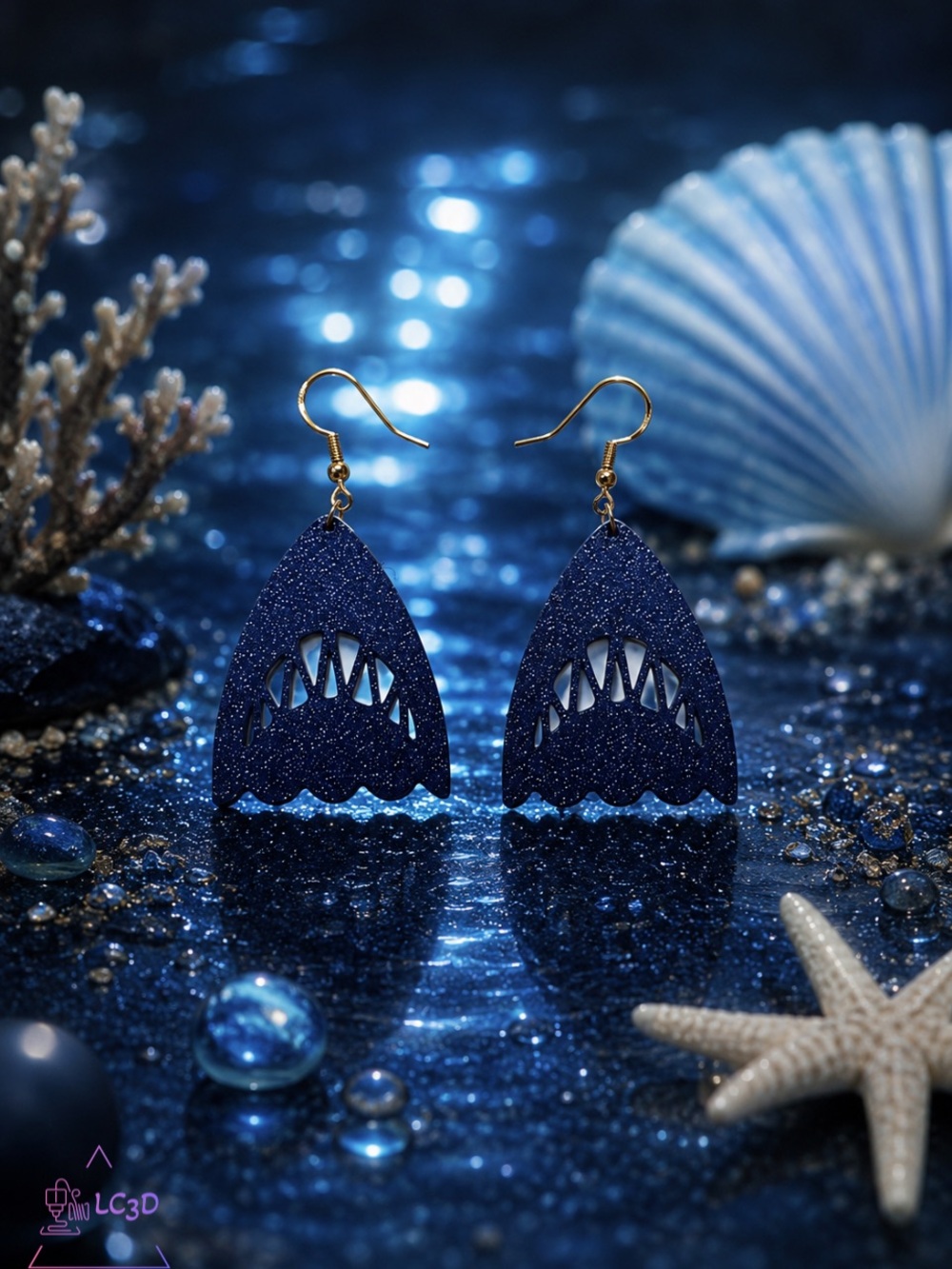 Blue Shark Earrings